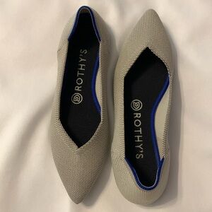 Rothy Gray and White, The Point, size 7.5. Excellent condition